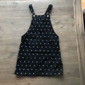 Topshop Polka-Dot Overall Dress
